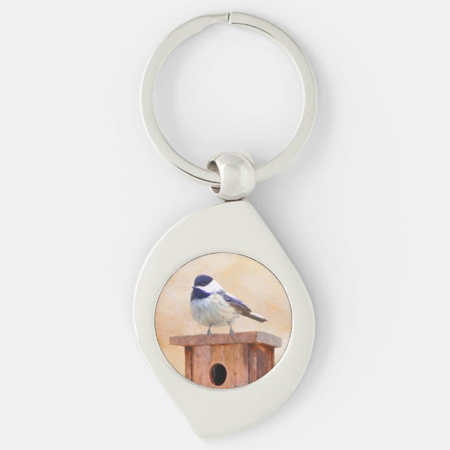 Porte-clés Poulet sur la peinture d'oiseaux (Devant)