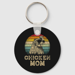 Porte-clés Poulet Vintage Maman Amoureux de Poulet Maman Fête