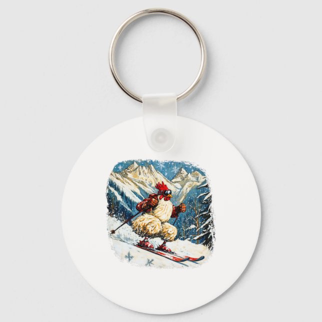 Porte-clés Poulets de ski 1 (Recto)