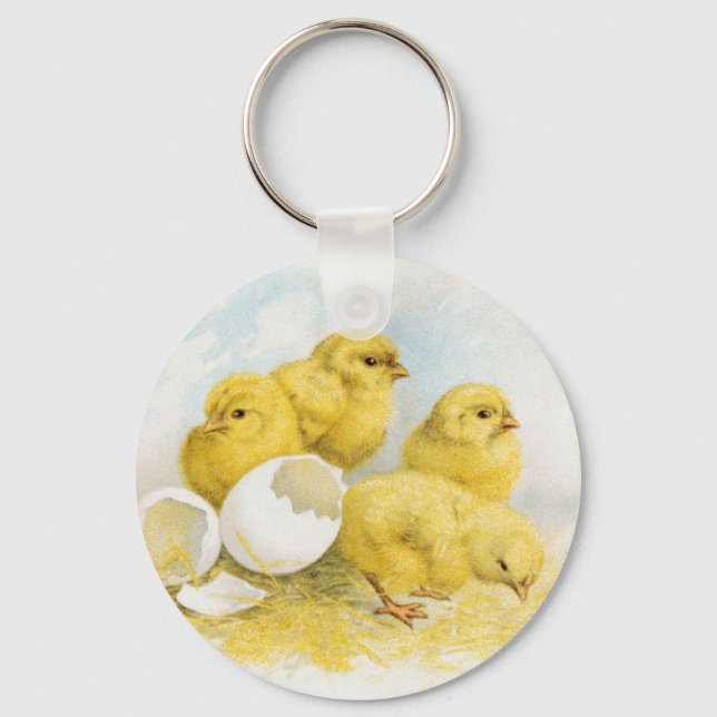 Porte-clés Poulets vintages pour bébés (Recto)