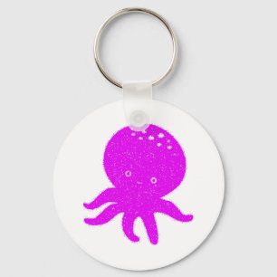 Porte-clés Poulpe de dessin animé mignon Papier imprimé ancie