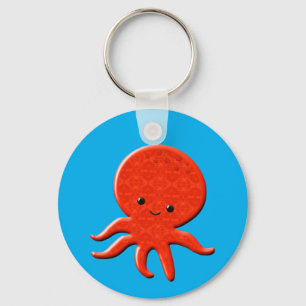 Porte-clés Poulpe Rouge Mignon