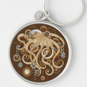 Porte-clés Poulpe Steampunk Rétro Fantastique Mécanique