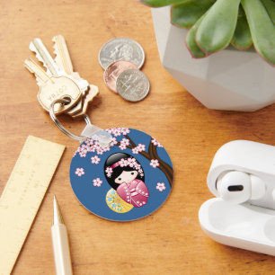 Porte-clés Poupée Kokeshi Printemps - Cute Geisha Japonaise s