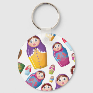Porte-clés Poupée Matriochka - Motif de poupées russes emboît