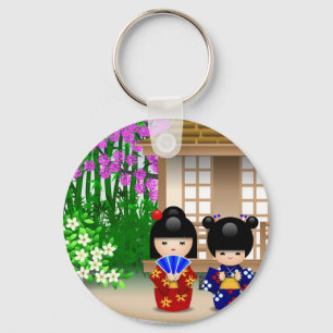 Porte-clés Poupées et salon de thé de Kokeshi