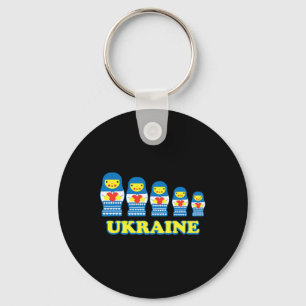 Porte-clés Poupées russes ukrainiennes avec coeurs à l'intéri