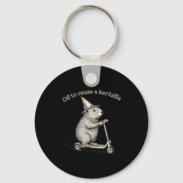 Porte-clés Pour aller causer un chahut Funny Groundhog Scoote (Recto)