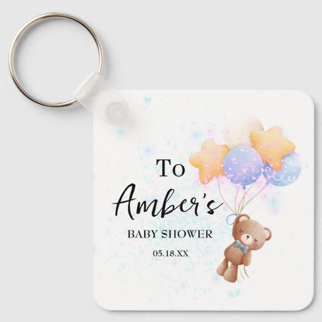 Porte-clés pour Baby Shower Ourson (Recto)