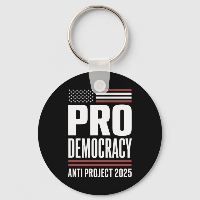 Porte-clés Pour la démocratie anti-projet 2025 Trump 2025 (Recto)