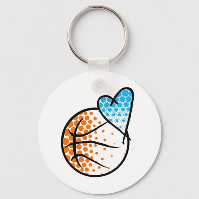 Porte-clés pour le coeur de... BALLON DE BASKET (Recto)