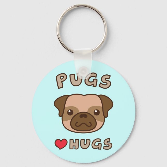 Porte-clés pour les propriétaires de Pug mignons q (Recto)