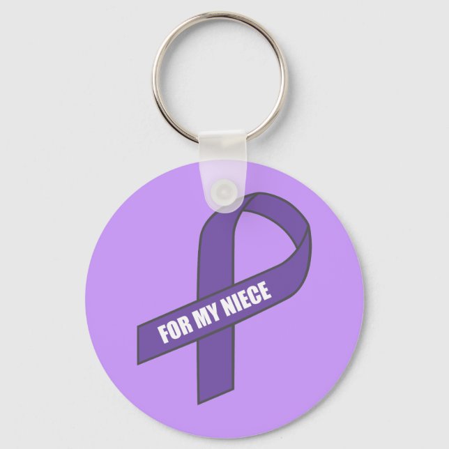 Porte-clés Pour Ma Nièce (Ruban Violet) (Recto)