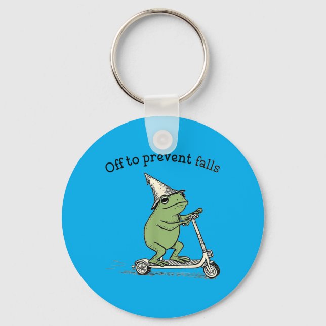 Porte-clés Pour prévenir les chutes drôle grenouille crapaud  (Recto)