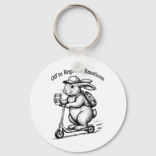 Porte-clés Pour réguler les émotions drôle de lapin Bunny Sco