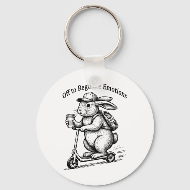 Porte-clés Pour réguler les émotions drôle de lapin Bunny Sco (Recto)