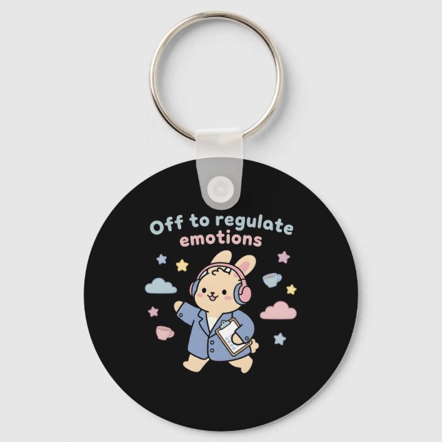 Porte-clés Pour réguler les émotions drôle de lapin Bunny Sco (Recto)