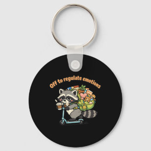 Porte-clés Pour réguler les émotions Raccoon drôle scooter hu