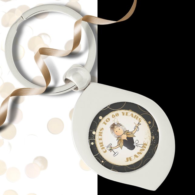 Porte-clés Pour ses encouragements à 60 caricatures drôle 60e (Créateur téléchargé)