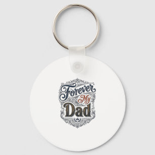 Porte-clés Pour toujours mon papa gravure vintage chemise de