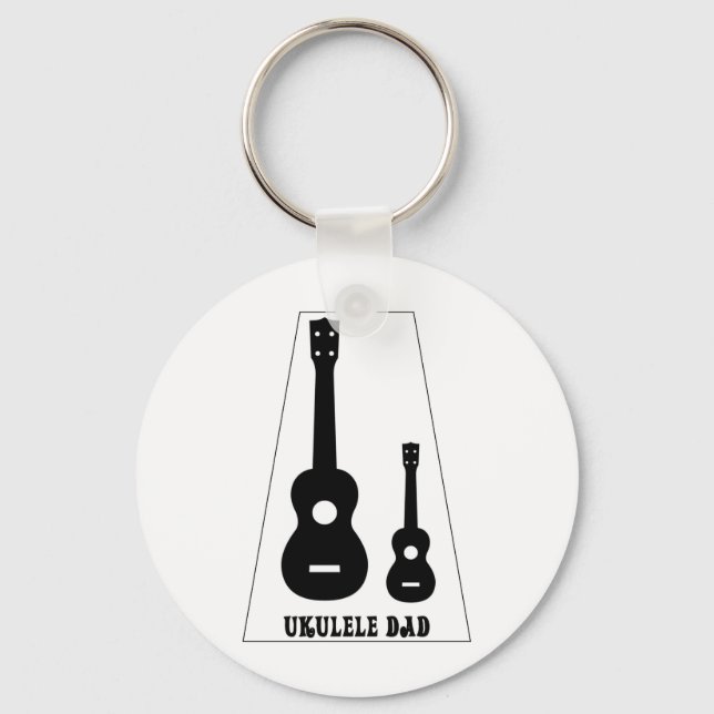 Porte-clés Pour tous les papas Ukulele ! (Recto)