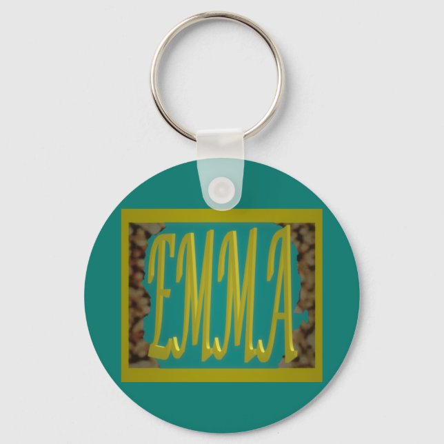 PORTE-CLÉS POUR UNE FILLE APPELÉE EMMA MARINE BLEU PEBBLES (Recto)