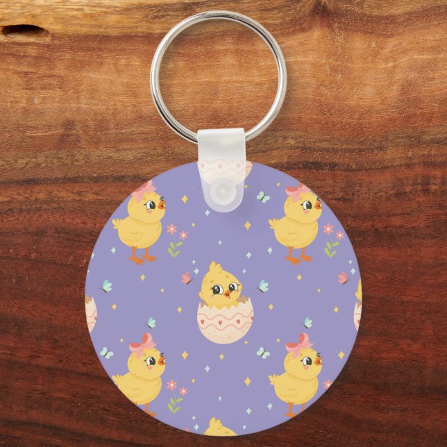 Porte-clés Poussin de Pâques mignon avec motif transparent à  (Recto)