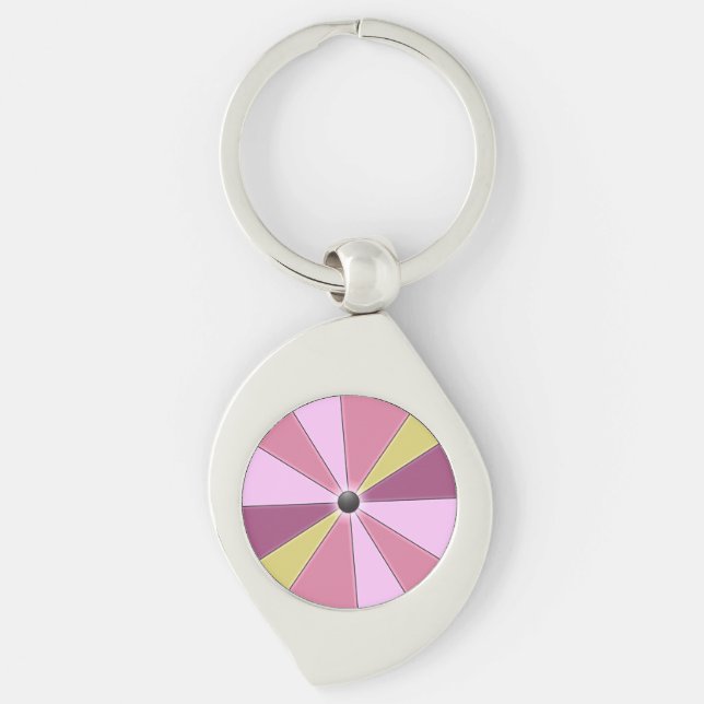 Porte-clés Poutres de couleur Roue rose (Devant)