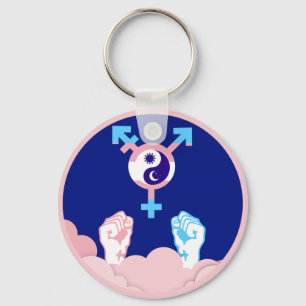 Porte-clés Pouvoir et équilibre Soleil et Lune Symbole Transg