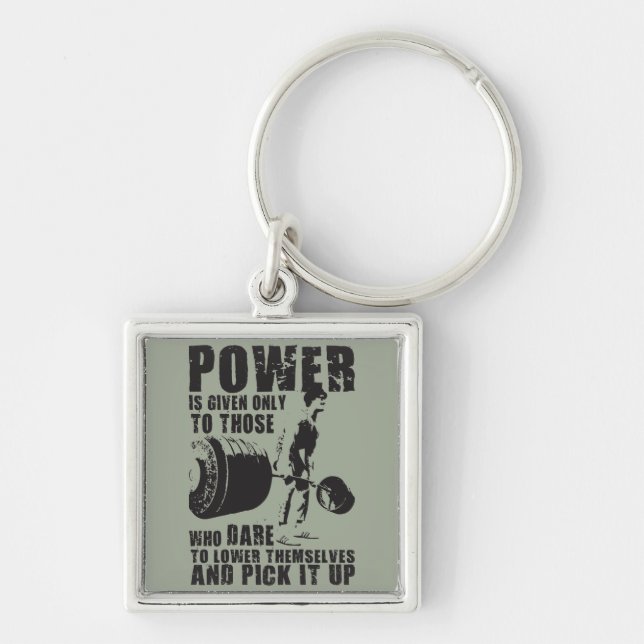 Porte-clés POUVOIR - Motivation de la musculation (Devant)