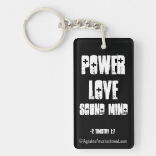 Porte-clés Power Love Sound Mind Bible Citation