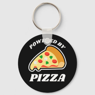 Porte-clés 'Powered by Pizza' (Alimenté par la pizza)