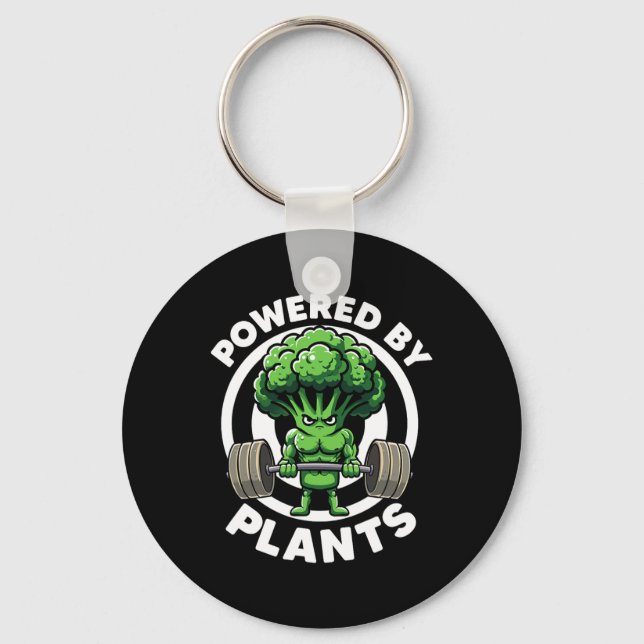 Porte-clés Powered By Plante Vegan Athlete Vegan Gym Vegan Bo (Recto)