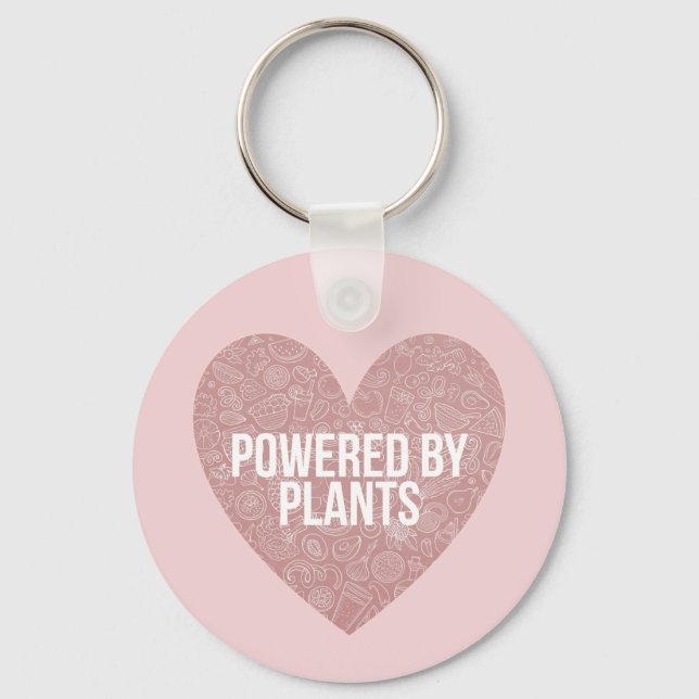 Porte-clés Powered by plants vegan quote (Recto)