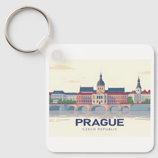 Porte-clés Prague République tchèque Pastel Travel (Recto)