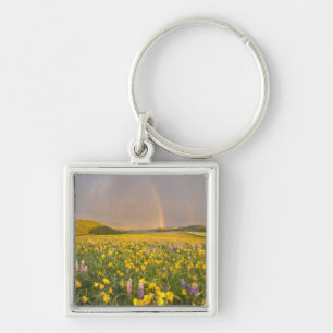 Porte-clés Prairie de fleurs sauvages spectaculaire au lever 