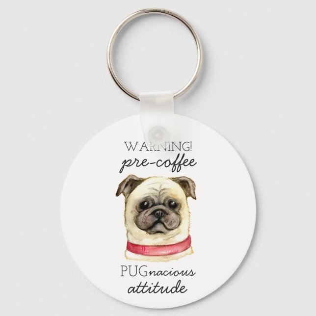 Porte-clés Pré café Pugnacious Attitude avec Carlin (Recto)