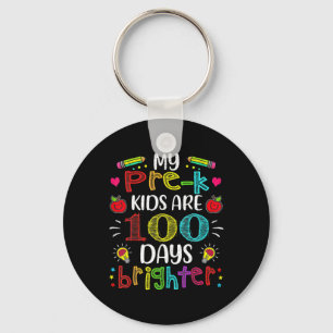 Porte-clés Pré-k Enseignant 100 Jours Plus Brighter 100ème Jo