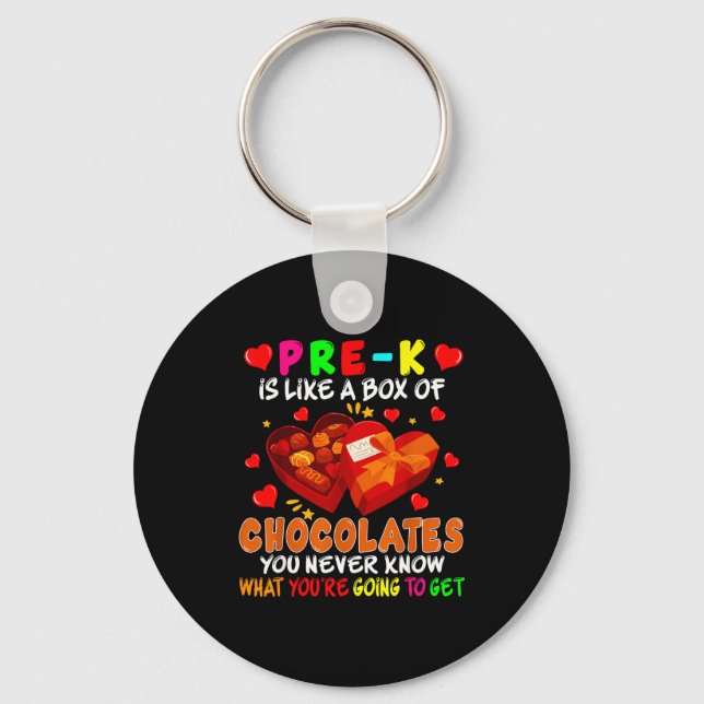 Porte-clés Pre-k Funny Box Of Chocolates Valentine's Day Teac (Recto)