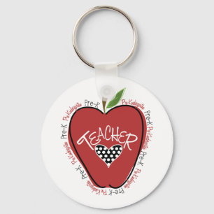 Porte-clés Pré rouge Apple de professeur de K