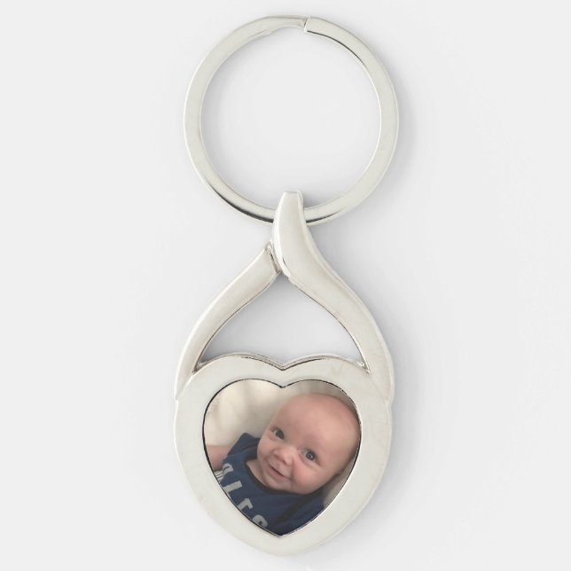 Porte-clés Précieux bébé Porte - clé photo Silver Heart Modèl (Devant)