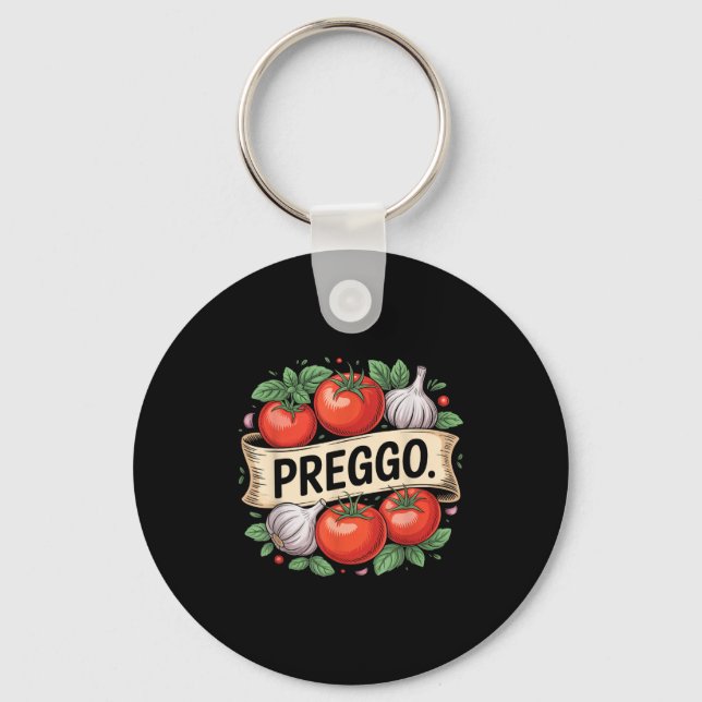 Porte-clés Pregnancy Announcement Prego Pasta Sauce Funny Pre (Recto)
