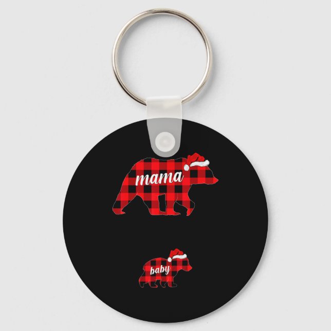 Porte-clés Pregnant Women Mama Bear Pregnancy Christmas Pajam (Recto)