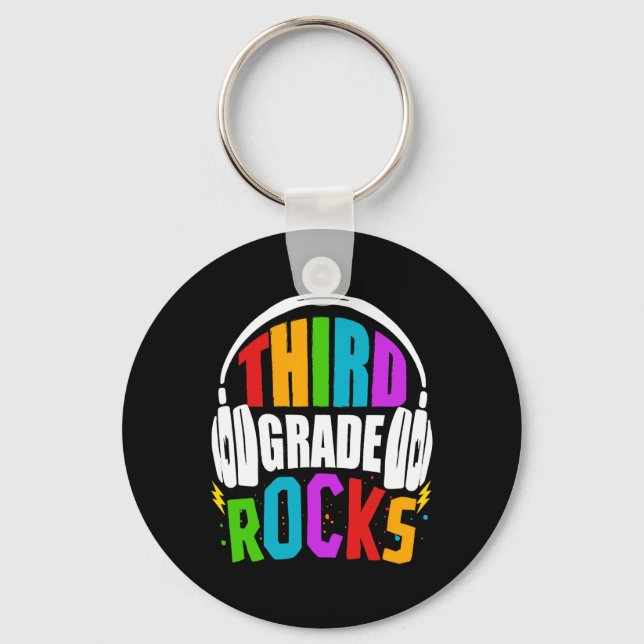 Porte-clés Premier Jour De Rocks De 3E Année Retour À L'École (Recto)