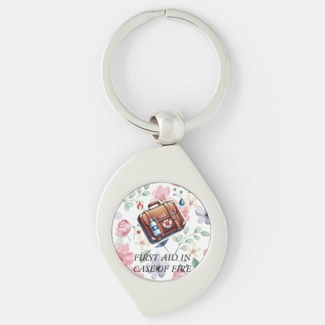 PORTE-CLÉS PREMIÈRE AIDE EN COQUE D'INCENDIE (Devant)