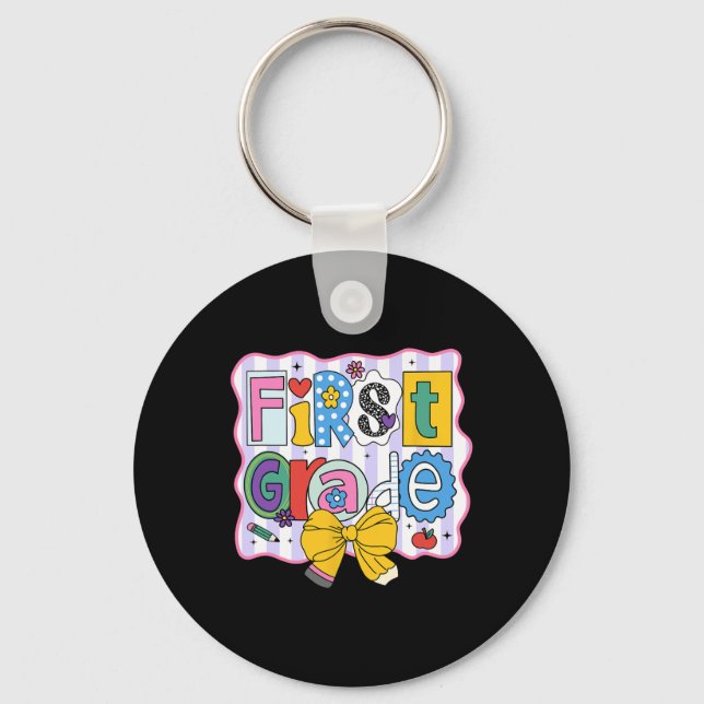Porte-clés Première Année Retour À L'École Mets Lettres (Recto)