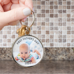 Porte-clés Première fête des pères personnalisée année photo