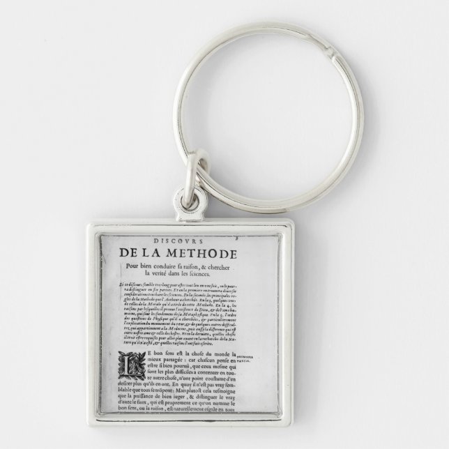 Porte-clés Première page de "Discours de la Methode" par Rene (Devant)