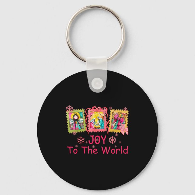 Porte-clés Preppy Christian Christmas Joy Coquette Jesus Nati (Recto)