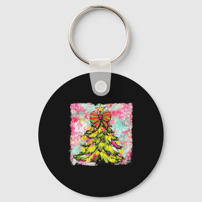 Porte-clés Preppy Christmas Tree Sungles Coquette Xmas Girly  (Recto)